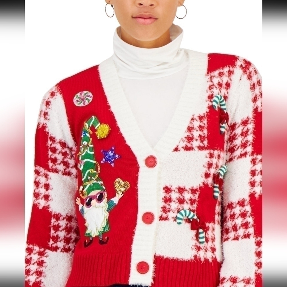 Ugly Christmas Sweater Cardigan Size S - Picture 2 of 4